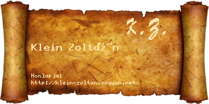 Klein Zoltán névjegykártya