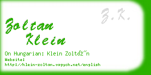 zoltan klein business card